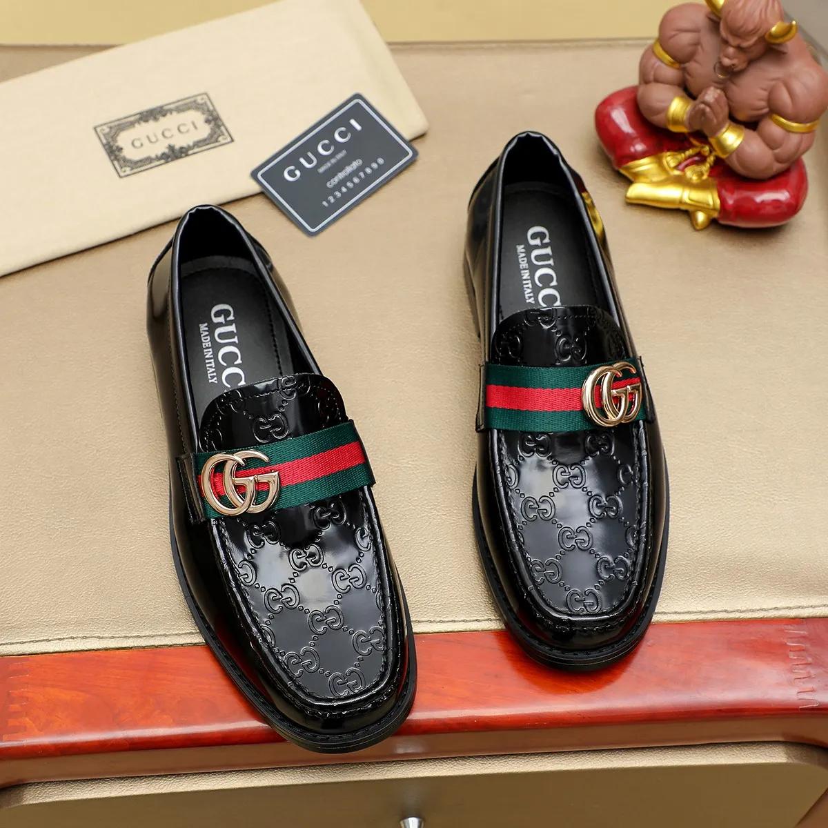 Men's men's shoes💰460💰💰Gucci official website men's business formal leather shoes updated💥Hong Kong counters synchronize new styles💥completely one-to-one replica shipment👍zero gap in counter quality 0⃣️made of imported cowhide on the outside+water-dyed🐂leather lining, color optional! Matching code 38-45